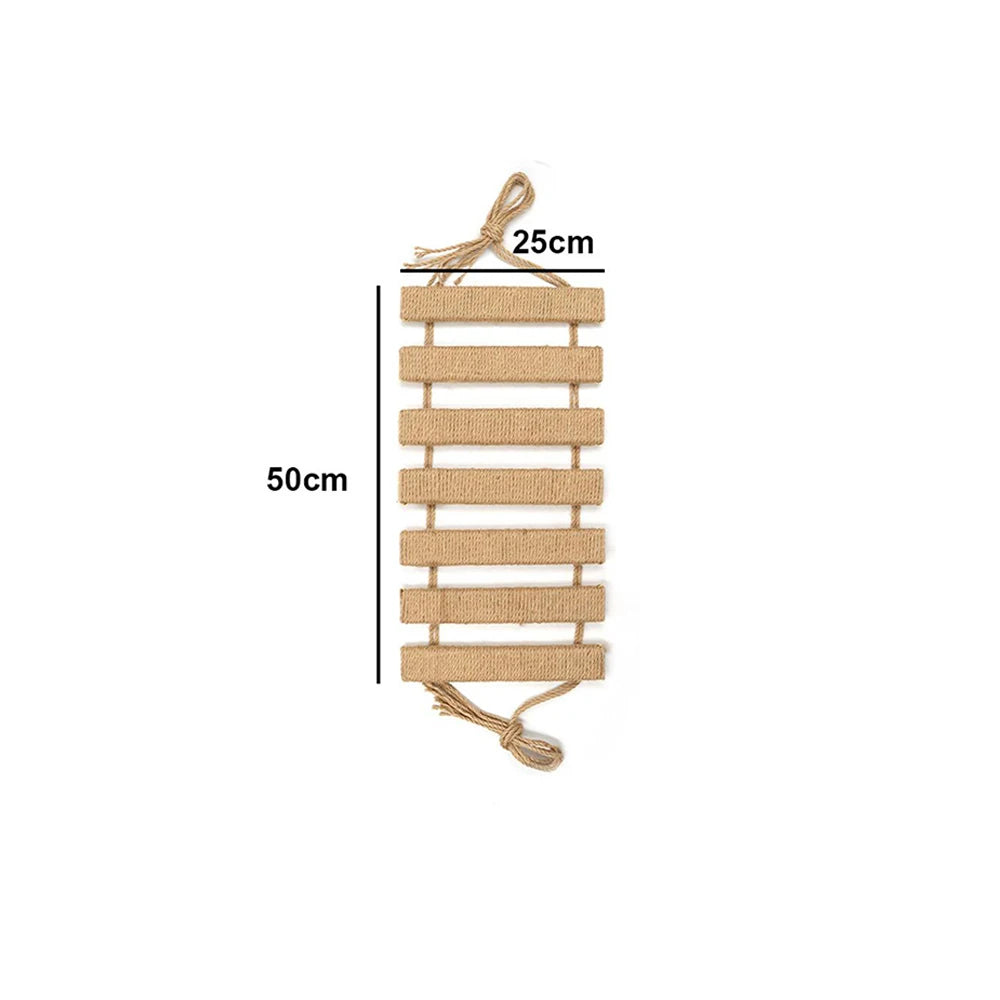 Cat Climbing Frame Bridge - Wooden Cat Ladder with Sisal Rope for Scratching, Cage Climber & Pet Furniture