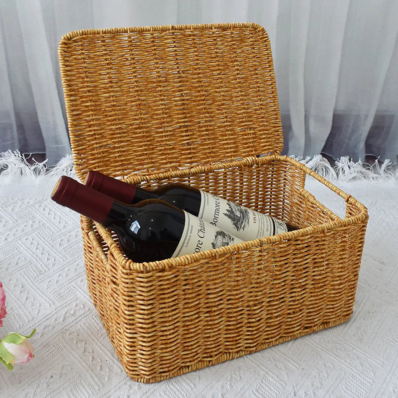 Rattan Woven Oversized Storage Box for Clothes and Quilts – Large Capacity Laundry Basket for Dormitory Organization