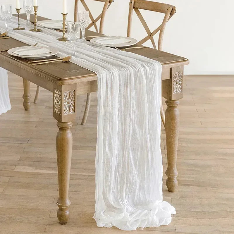 Runner da Tavola in Tessuto Boho Rosa 90x300cm - Per Matrimoni e Decorazioni