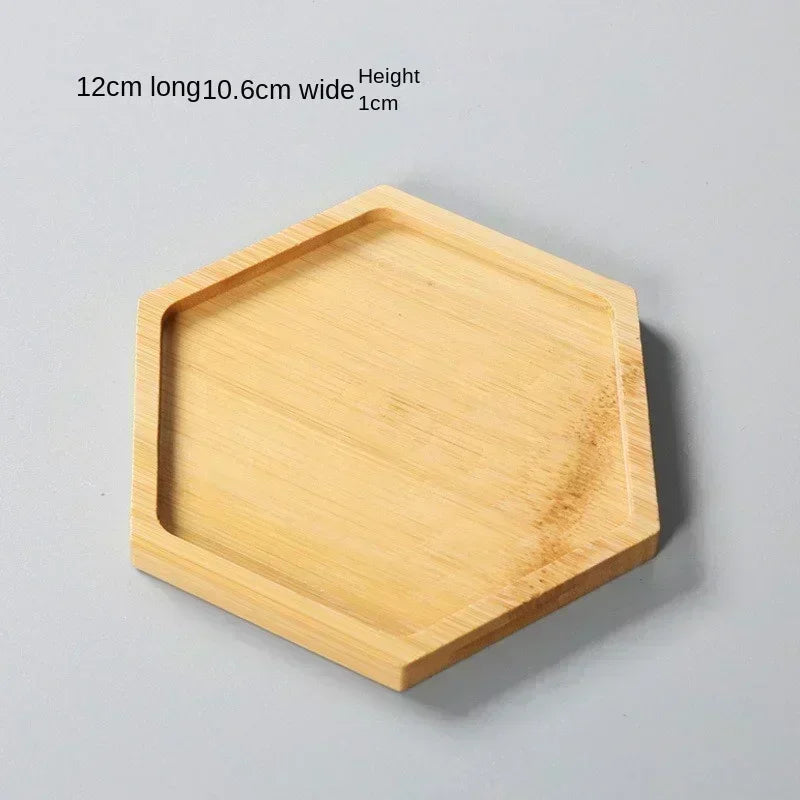 Vassoio in Bambù Multi-uso per Piante e Tazze - Sottobicchiere Decorativo in Legno per Cucina