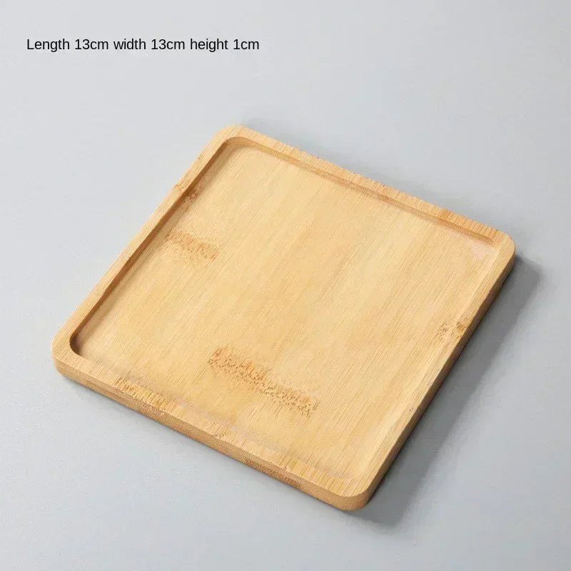 Vassoio in Bambù Multi-uso per Piante e Tazze - Sottobicchiere Decorativo in Legno per Cucina