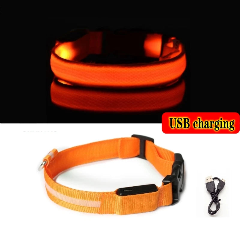 LED Dog Collar Light - Anti-Lost, Luminous USB Rechargeable Collar for Dogs and Puppies at Night