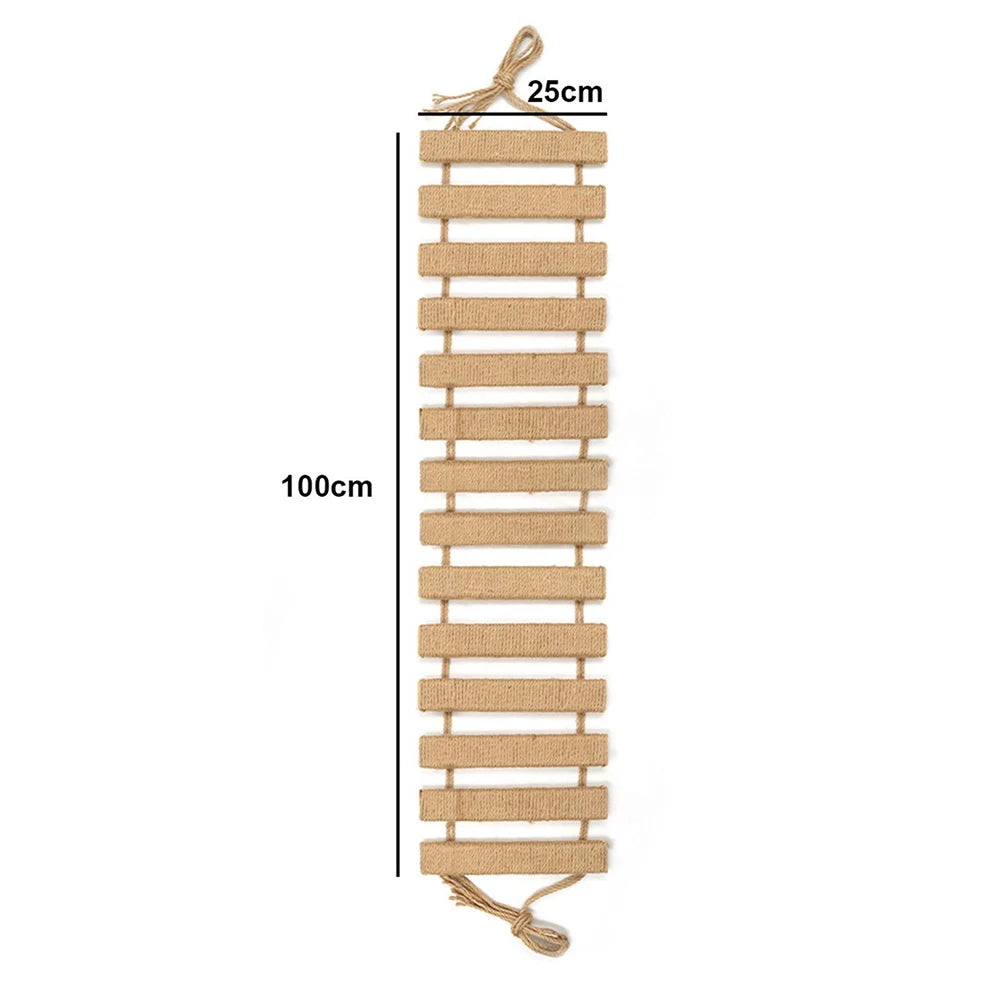 Cat Climbing Frame Bridge - Wooden Cat Ladder with Sisal Rope for Scratching, Cage Climber & Pet Furniture