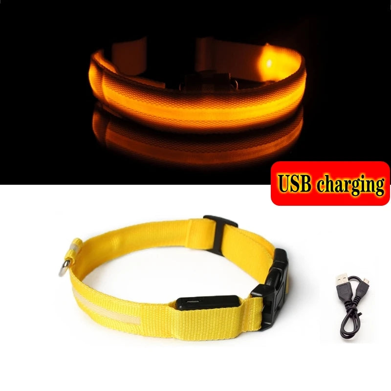 LED Dog Collar Light - Anti-Lost, Luminous USB Rechargeable Collar for Dogs and Puppies at Night