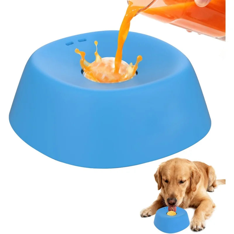 Dog Cat Licking Bowl for Liquid Treats - Non-slip Slow Feeder for Bone Broth & Yogurt