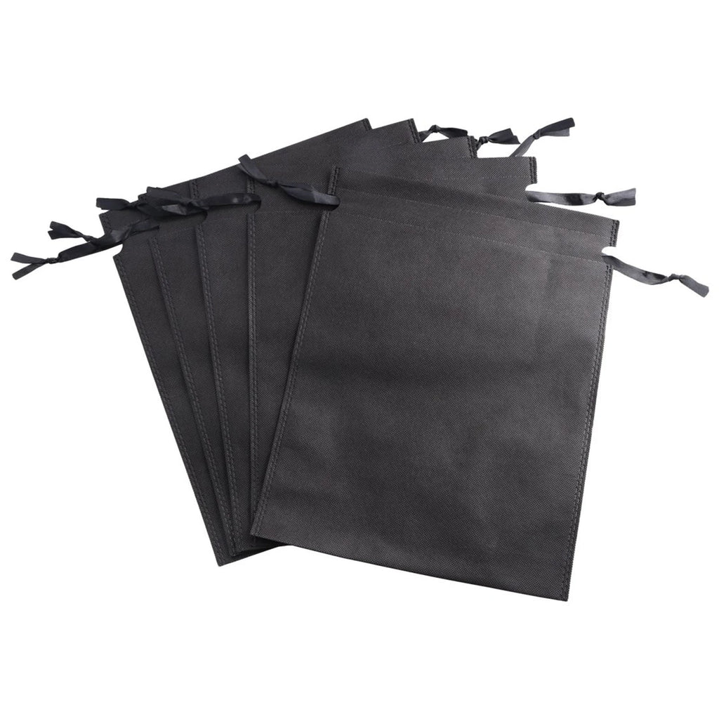Black Canvas Drawstring Pouches - Heavy Duty Cotton Storage Bags for Wedding Gifts and Home Organization