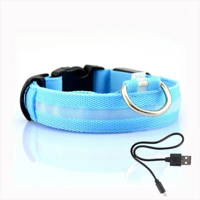 LED Dog Collar Light - Anti-Lost, Luminous USB Rechargeable Collar for Dogs and Puppies at Night