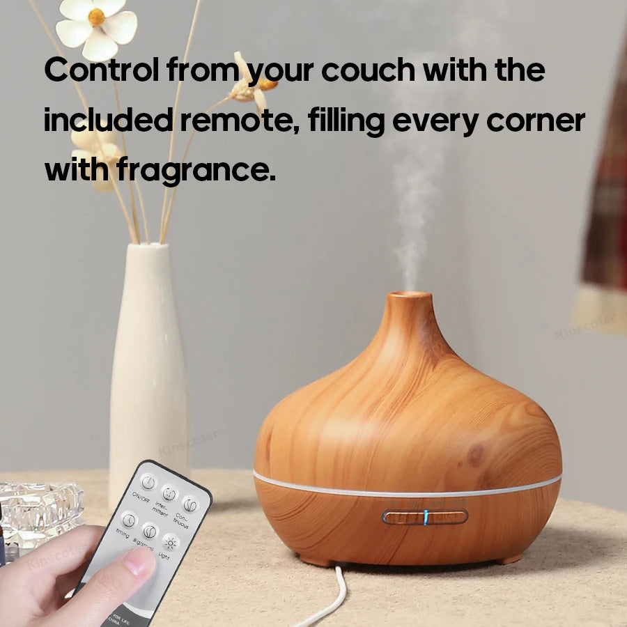 Diffusore di Aromi USB con Design in Legno - Umidificatore a Nebbia Fredda per Oli Essenziali