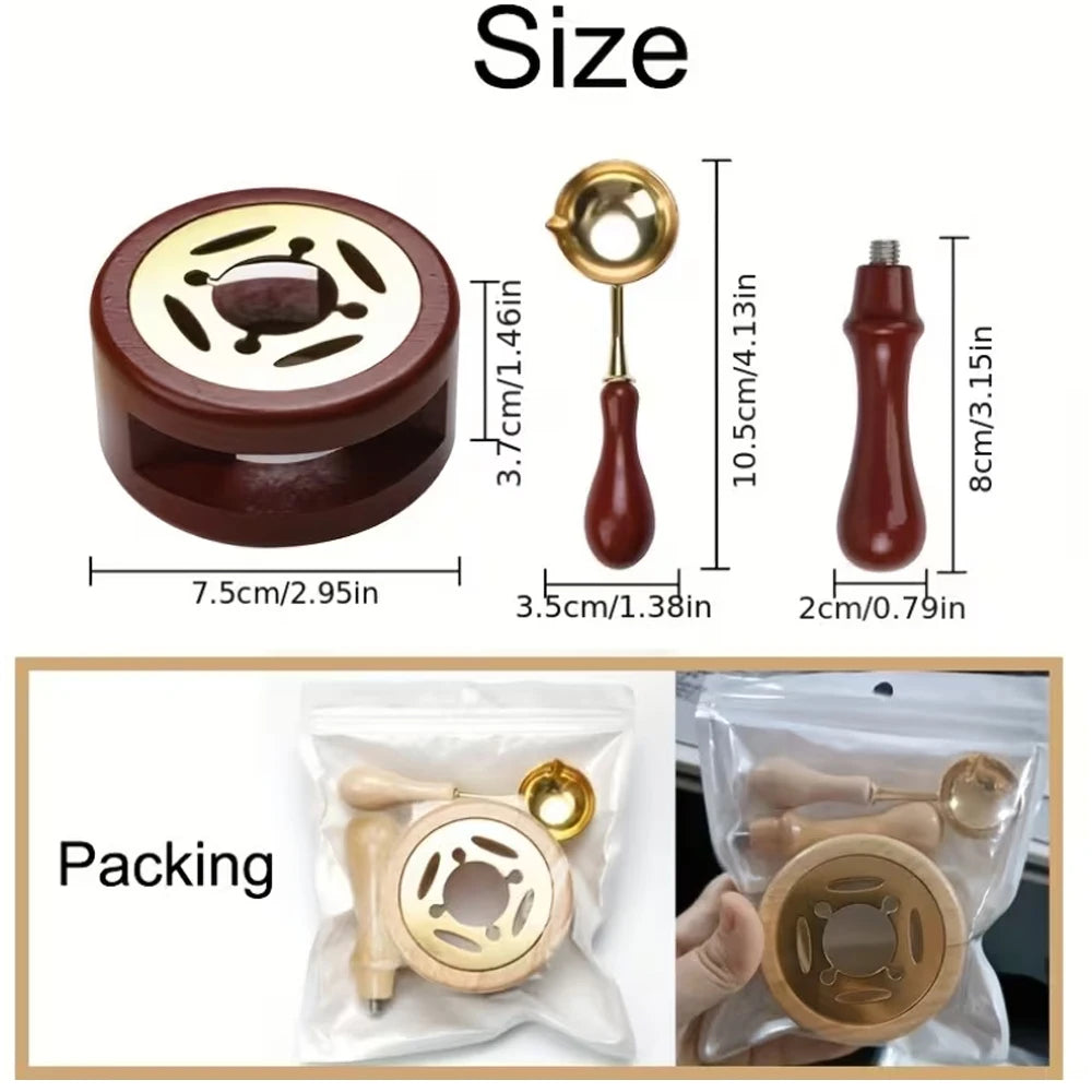 Custom Wax Seal Stamp Kit with Personalized Logo and Melting Spoon for Wedding Invitations