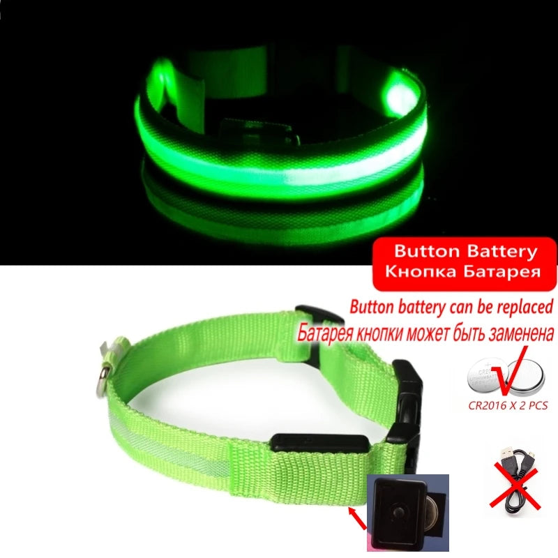 LED Dog Collar Light - Anti-Lost, Luminous USB Rechargeable Collar for Dogs and Puppies at Night