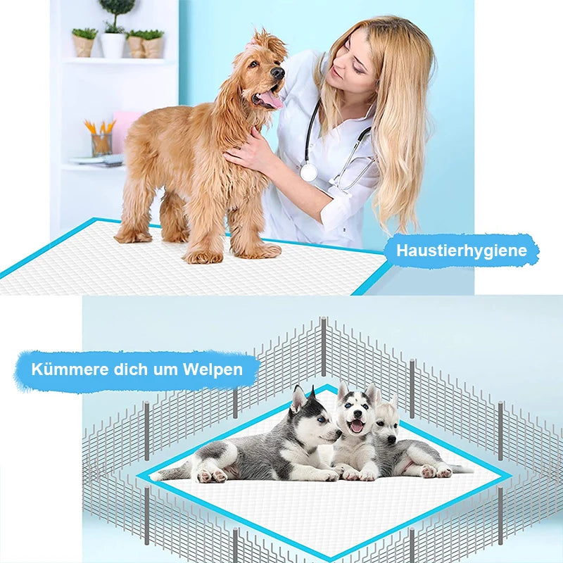 100pc Super Absorbent Pet Diapers for Dogs and Cats, 33x45cm Disposable Quick-Dry Urine Nappy Pads