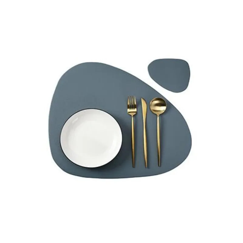 Set Tovagliette e Sottobicchieri in Ecopelle Crema - Antigrasso, Impermeabili (1/4/6 Set)