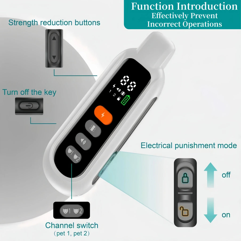 3300FT Waterproof Electric Dog Training Collar with Remote Control for 6-120lbs Puppies - Shock, Vibration, Anti-Barking