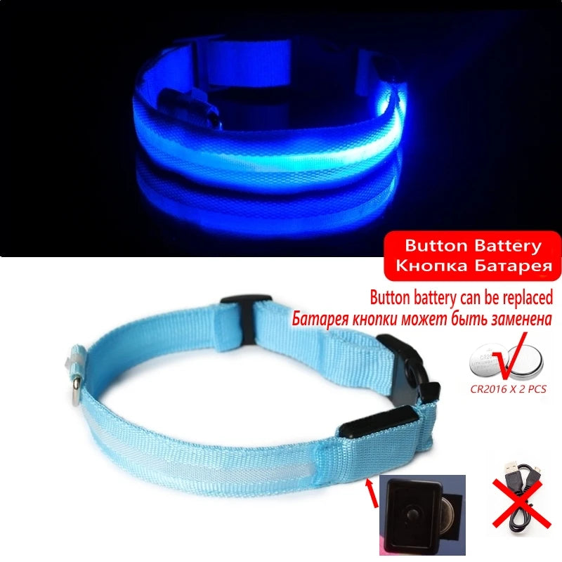 LED Dog Collar Light - Anti-Lost, Luminous USB Rechargeable Collar for Dogs and Puppies at Night