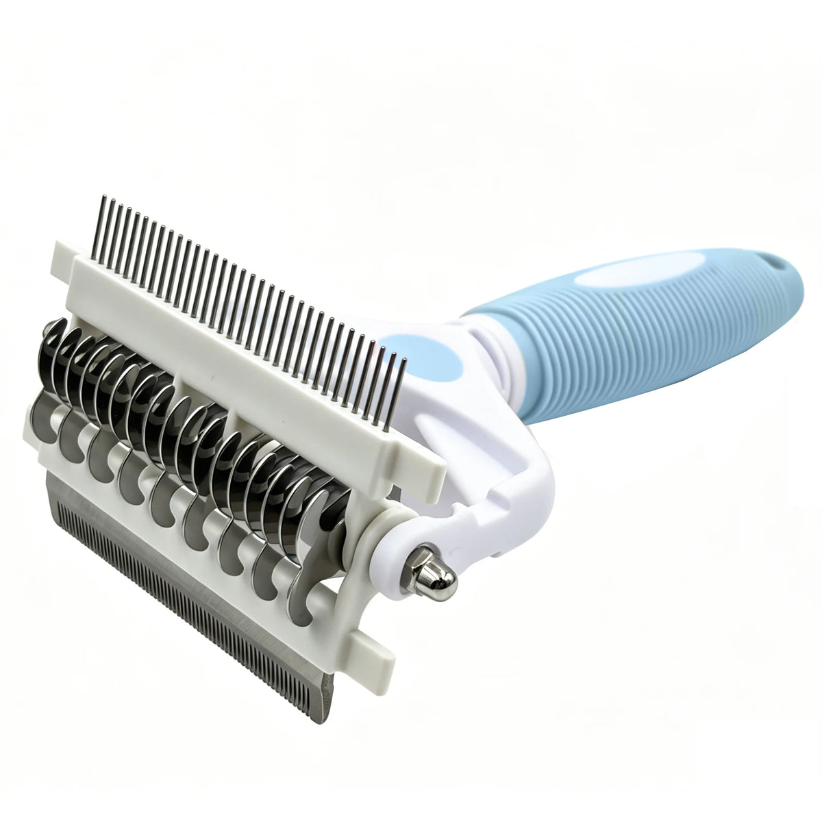 3 in 1 Dog Grooming Brush - Deshedding Tool with Stainless Steel Teeth & Double-Sided Comb for Effective Fur Removal
