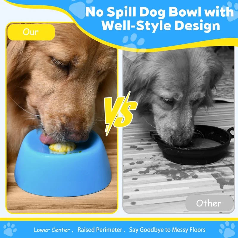 Dog Cat Licking Bowl for Liquid Treats - Non-slip Slow Feeder for Bone Broth & Yogurt