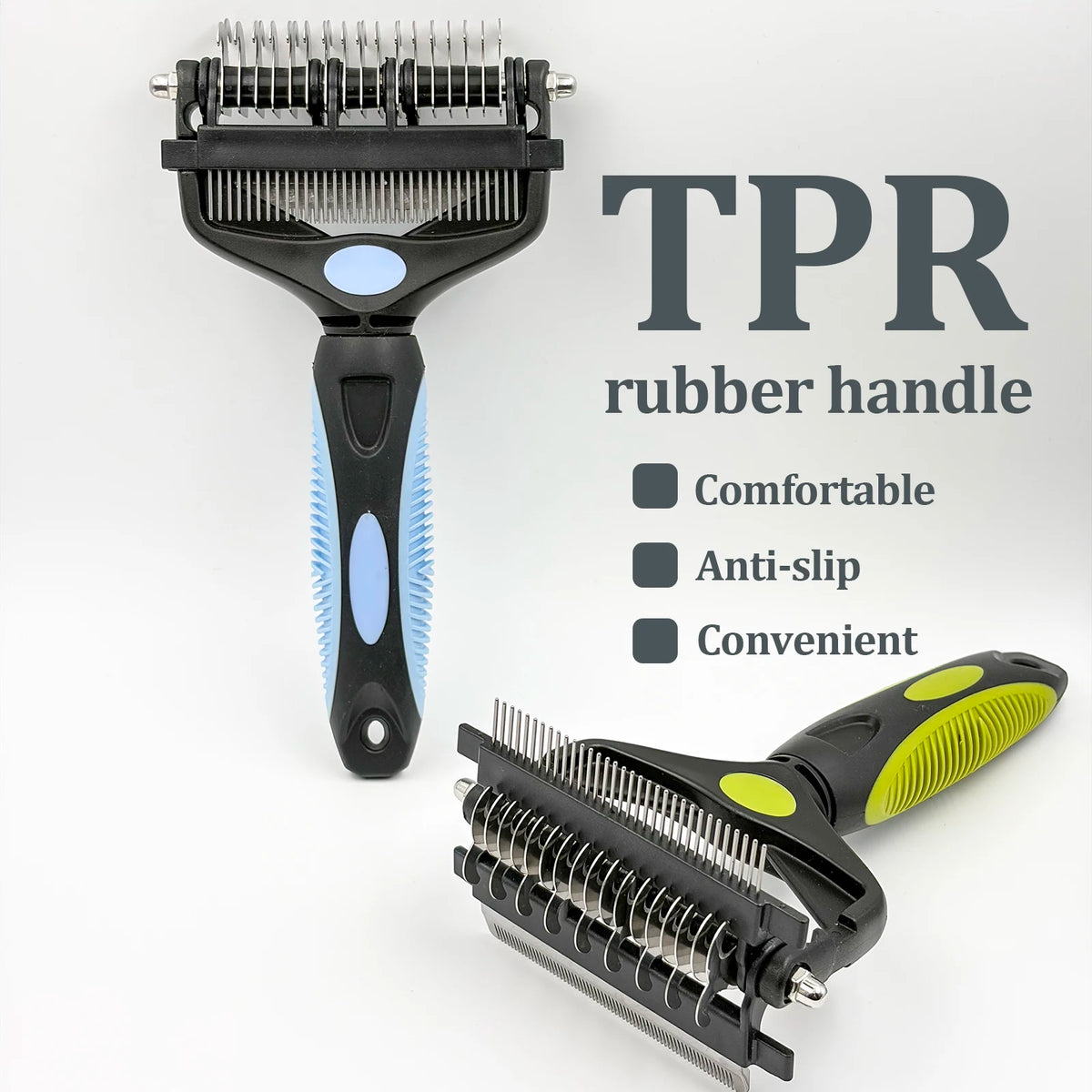 3 in 1 Dog Grooming Brush - Deshedding Tool with Stainless Steel Teeth & Double-Sided Comb for Effective Fur Removal
