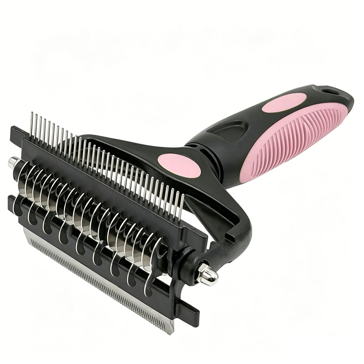 3 in 1 Dog Grooming Brush - Deshedding Tool with Stainless Steel Teeth & Double-Sided Comb for Effective Fur Removal