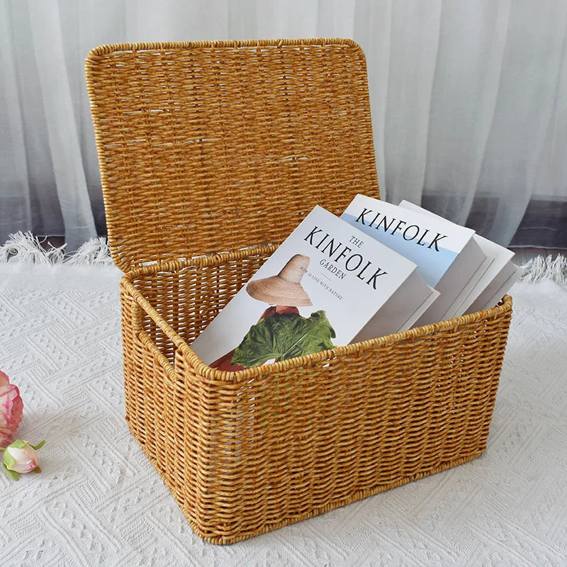 Rattan Woven Oversized Storage Box for Clothes and Quilts – Large Capacity Laundry Basket for Dormitory Organization