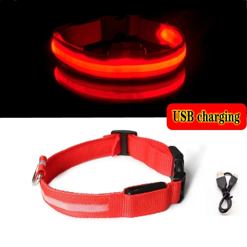 LED Dog Collar Light - Anti-Lost, Luminous USB Rechargeable Collar for Dogs and Puppies at Night