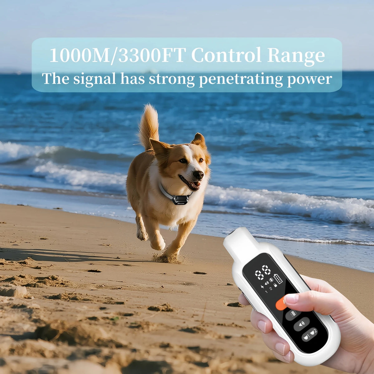 3300FT Waterproof Electric Dog Training Collar with Remote Control for 6-120lbs Puppies - Shock, Vibration, Anti-Barking