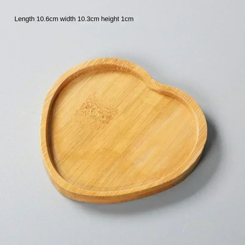 Vassoio in Bambù Multi-uso per Piante e Tazze - Sottobicchiere Decorativo in Legno per Cucina