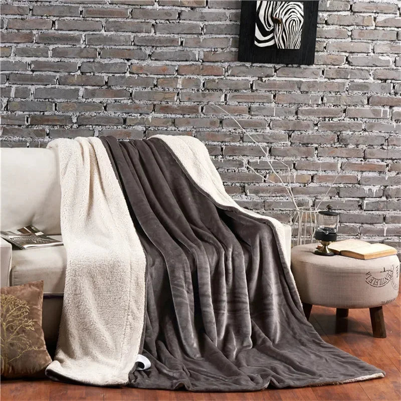 Coperta in Lana Double Face Formato Queen - Per Inverno e Campeggio