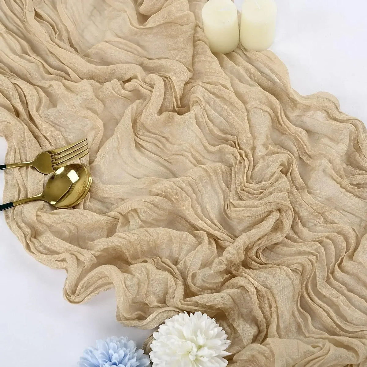 Runner da Tavola in Tessuto Boho Rosa 90x300cm - Per Matrimoni e Decorazioni