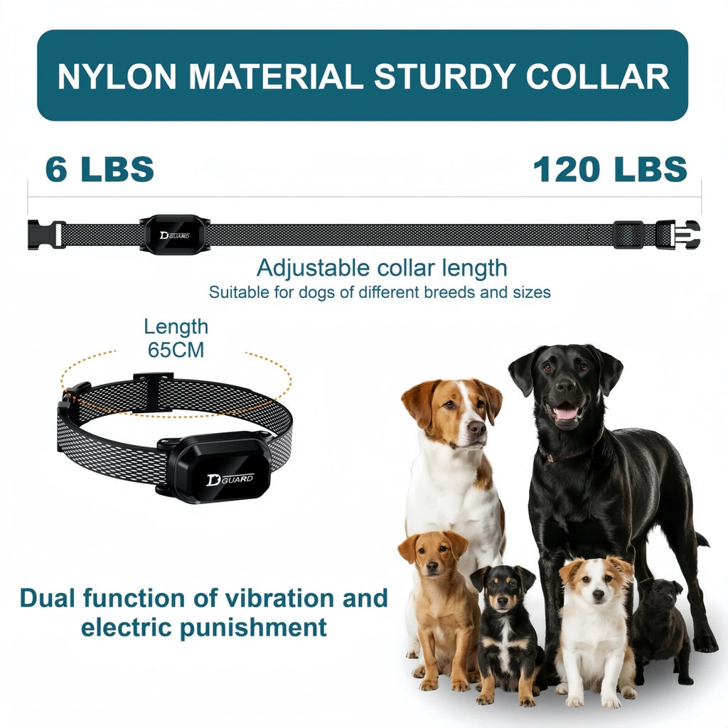3300FT Waterproof Electric Dog Training Collar with Remote Control for 6-120lbs Puppies - Shock, Vibration, Anti-Barking