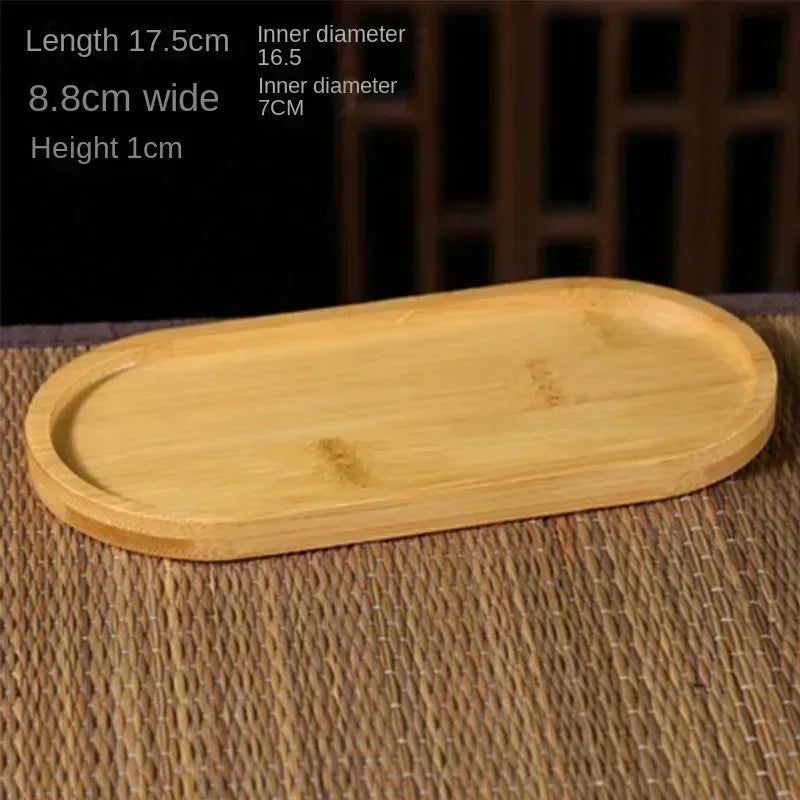 Vassoio in Bambù Multi-uso per Piante e Tazze - Sottobicchiere Decorativo in Legno per Cucina