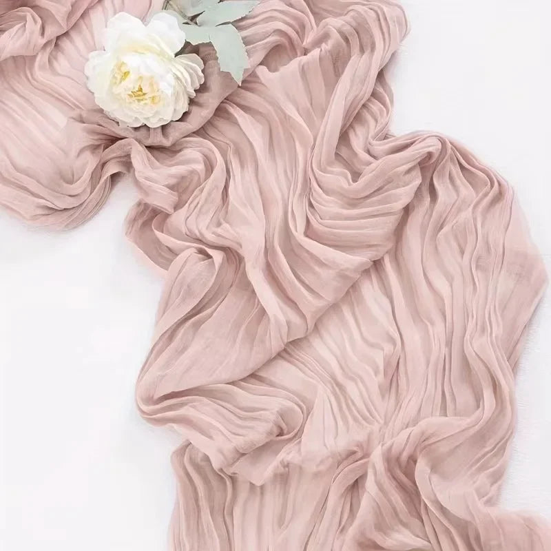 Runner da Tavola in Tessuto Boho Rosa 90x300cm - Per Matrimoni e Decorazioni