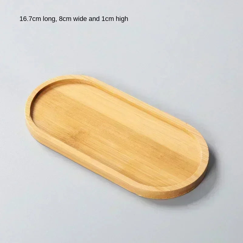Vassoio in Bambù Multi-uso per Piante e Tazze - Sottobicchiere Decorativo in Legno per Cucina