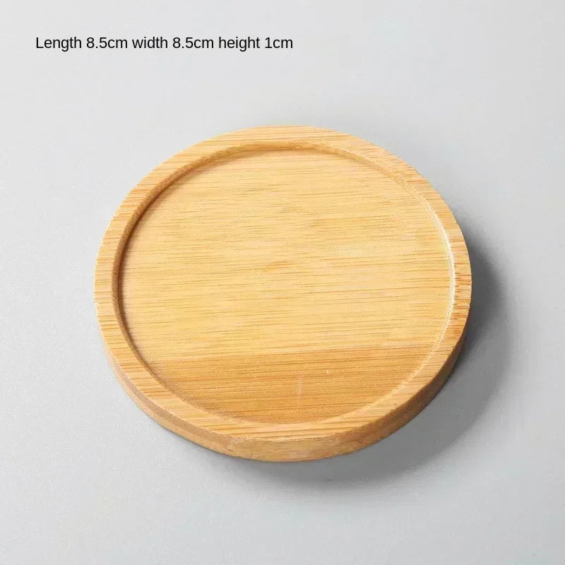 Vassoio in Bambù Multi-uso per Piante e Tazze - Sottobicchiere Decorativo in Legno per Cucina