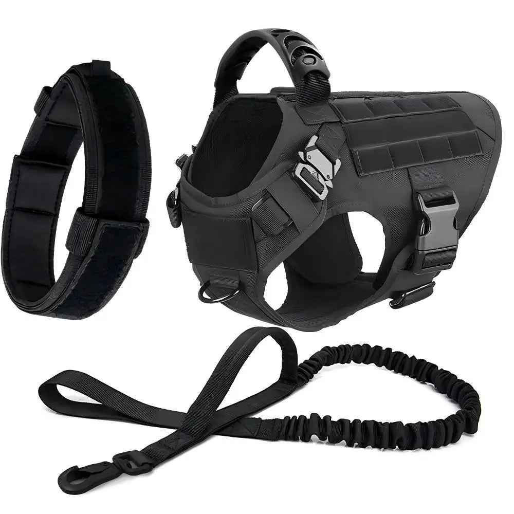 Dog Tactical Harness for Large Dogs with Molle Pouch - Military Training Vest for French Bulldogs and Other Breeds