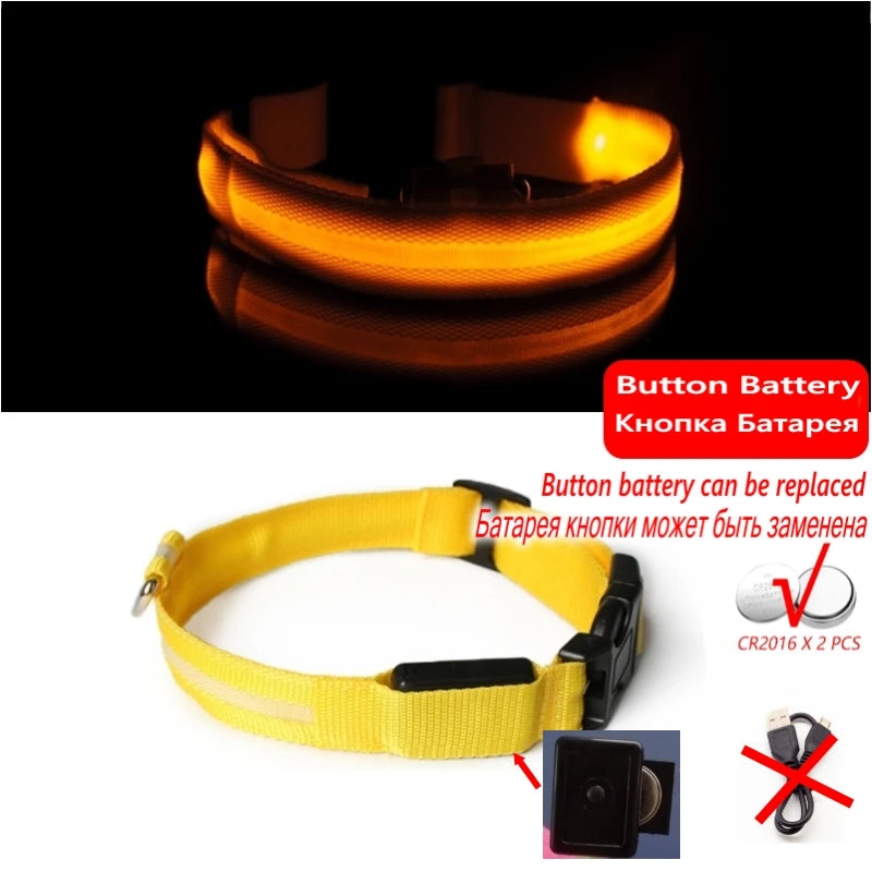 LED Dog Collar Light - Anti-Lost, Luminous USB Rechargeable Collar for Dogs and Puppies at Night