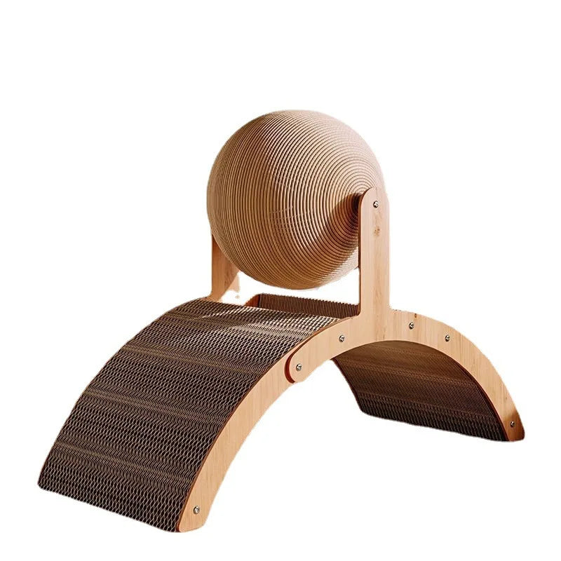 Tiragraffi a sfera in sisal con base in legno