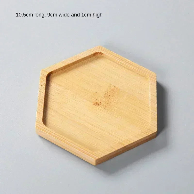 Vassoio in Bambù Multi-uso per Piante e Tazze - Sottobicchiere Decorativo in Legno per Cucina