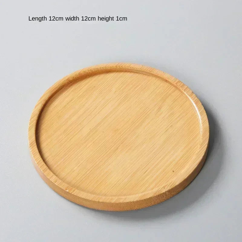 Vassoio in Bambù Multi-uso per Piante e Tazze - Sottobicchiere Decorativo in Legno per Cucina