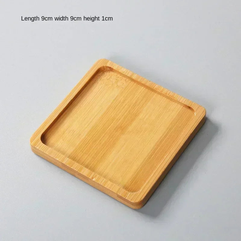 Vassoio in Bambù Multi-uso per Piante e Tazze - Sottobicchiere Decorativo in Legno per Cucina