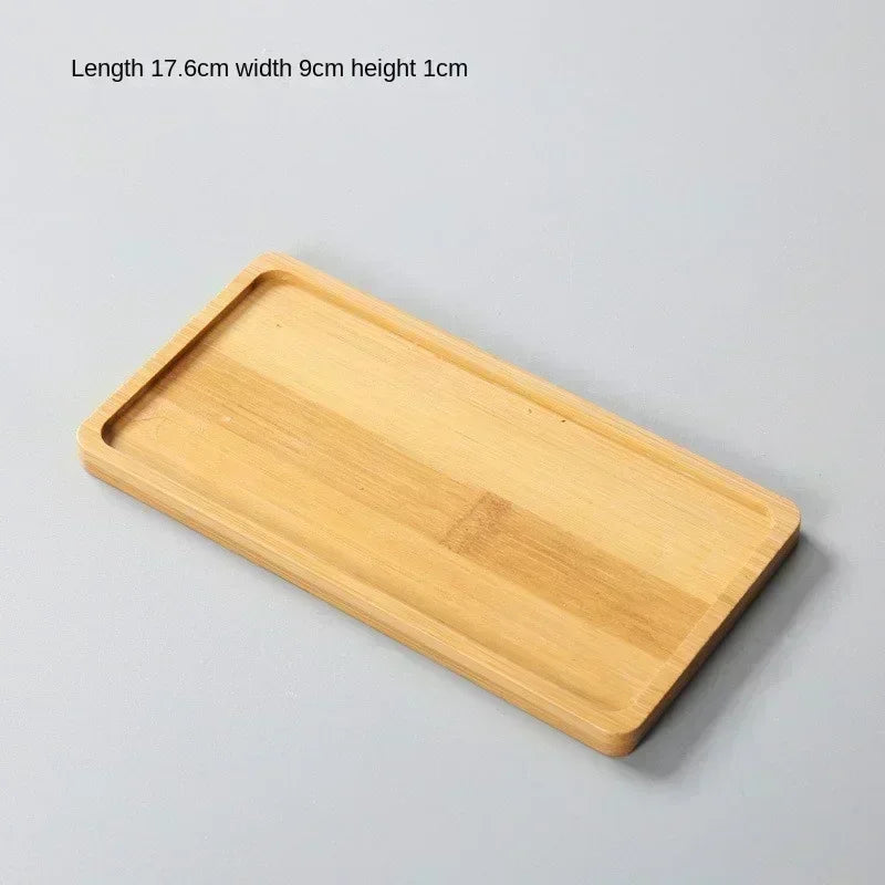 Vassoio in Bambù Multi-uso per Piante e Tazze - Sottobicchiere Decorativo in Legno per Cucina